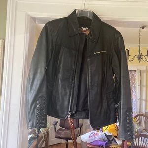 Corset style Harley leather jacket